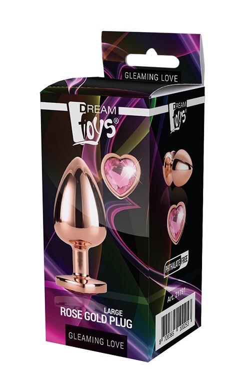 Gleaming love rose gold plug large